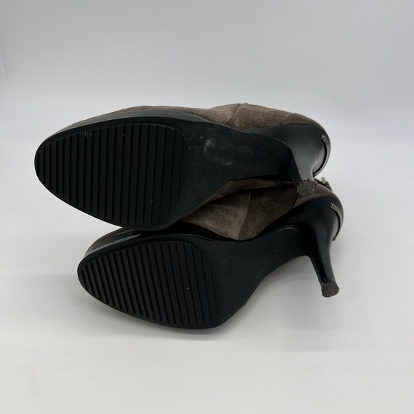 Michael Kors Grey-Taupe Suede High Heel Stiletto Ankle Leather Boots SZ 8 - Picture 12 of 15